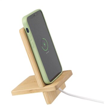 Fsc Bamboo Telefoonhouder Met Oplader Zwart Fsc Bamboo Telefoonhouder Met Oplader Zwart