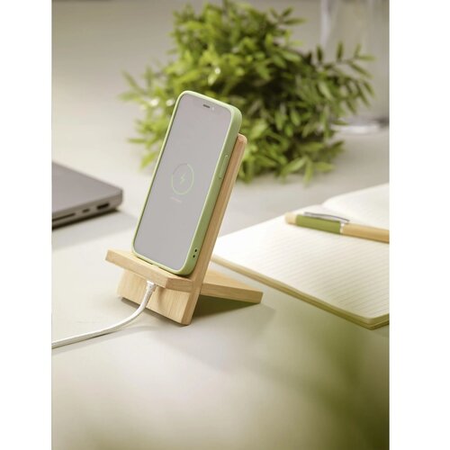 Fsc Bamboo Telefoonhouder Met Oplader