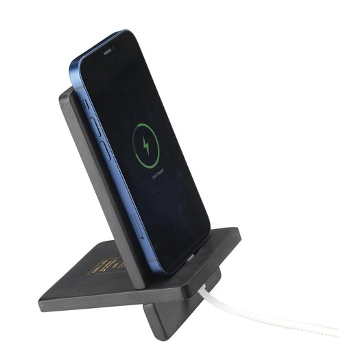 Fsc Bamboo Telefoonhouder Met Oplader Zwart