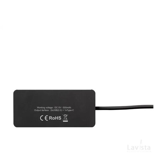 Tecco Grs Recycled Alu Usb Hub Zwart