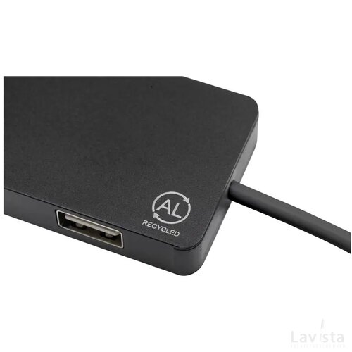 Tecco Grs Recycled Alu Usb Hub Zwart