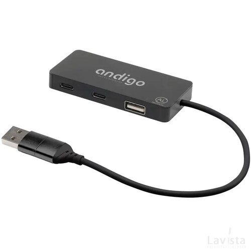 Tecco Grs Recycled Alu Usb Hub Zwart