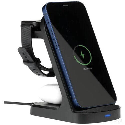 Triple-Up Rcs Recycled Abs Wireless Charger Stand Zwart