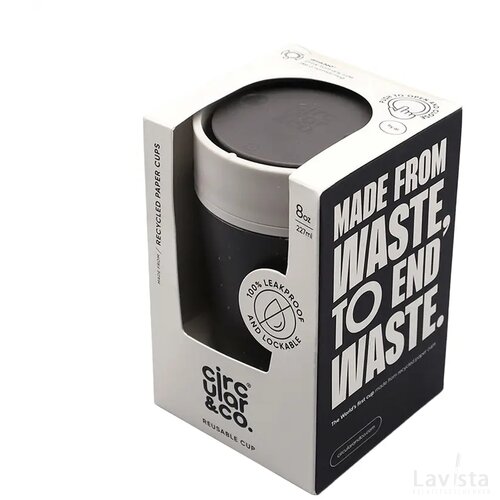 Circular&Co Recycled Coffee Cup 227 Ml Koffiebeker Grijs/Wit