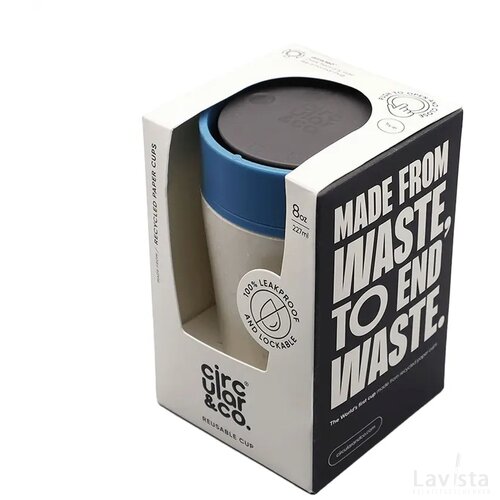 Circular&Co Recycled Coffee Cup 227 Ml Koffiebeker Wit/Pacific Blue