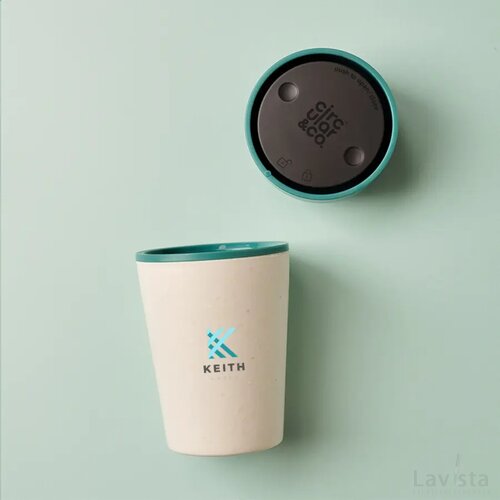 Circular&Co Recycled Coffee Cup 227 Ml Koffiebeker Wit/Aquamarine Green