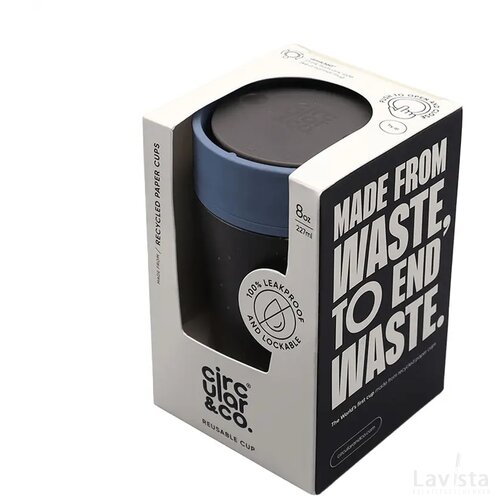 Circular&Co Recycled Coffee Cup 227 Ml Koffiebeker Grijs/Blauw