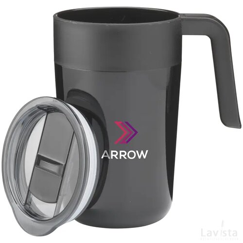 Fika Recycled Steel Cup 400 Ml Thermosbeker Zwart