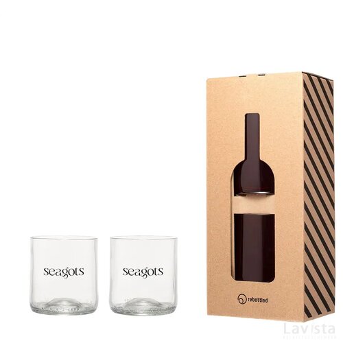 Rebottled® Short Tumbler 2-Pack Set Glazen Transparant