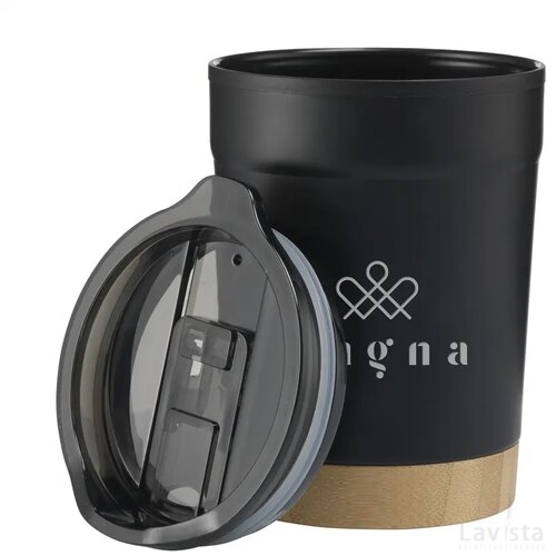 Kobe Bamboo Rcs Recycled Steel 350 Ml Koffiebeker Zwart