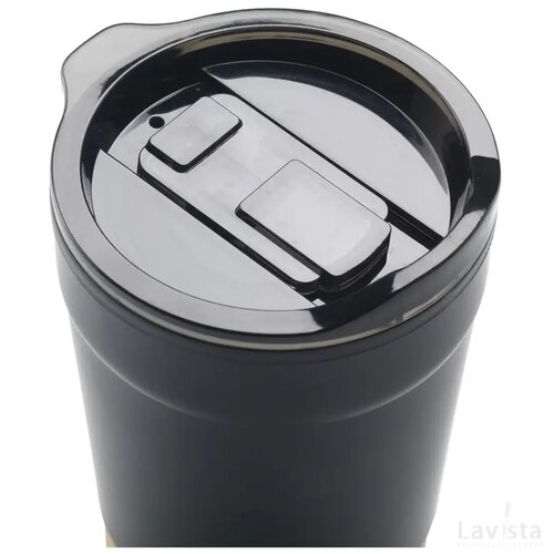 Kobe Bamboo Rcs Recycled Steel 350 Ml Koffiebeker Zwart