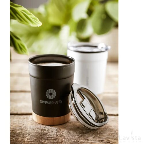 Kobe Bamboo Rcs Recycled Steel 350 Ml Koffiebeker Zwart