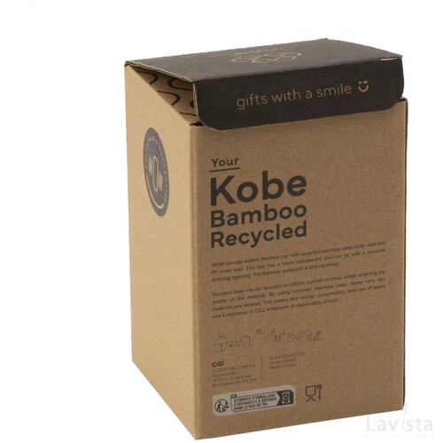 Kobe Bamboo Rcs Recycled Steel 350 Ml Koffiebeker Wit
