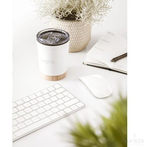 Kobe Bamboo Rcs Recycled Steel 350 Ml Koffiebeker Wit