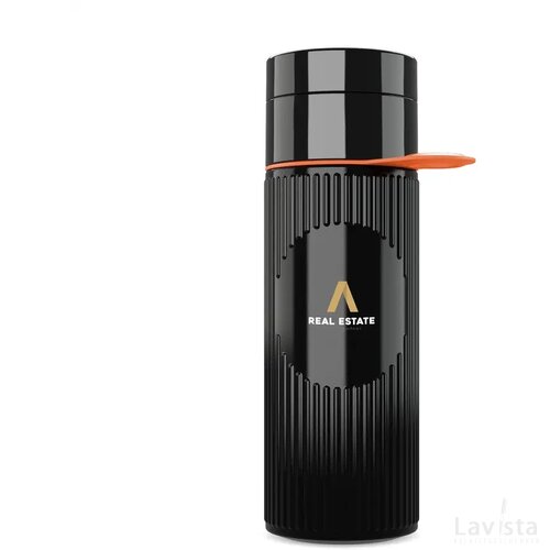 Join The Pipe Atlantis Ring Bottle Black 500 Ml Zwart/Oranje