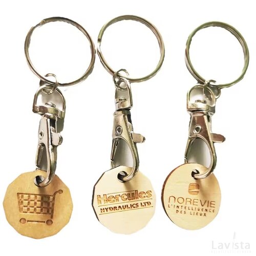 Houten winkelwagenmuntjes