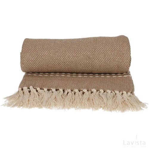 JENS Living Recycled Cotton Plaid Juul Beige