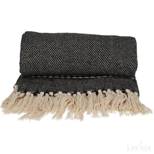JENS Living Recycled Cotton Plaid Juul Zwart