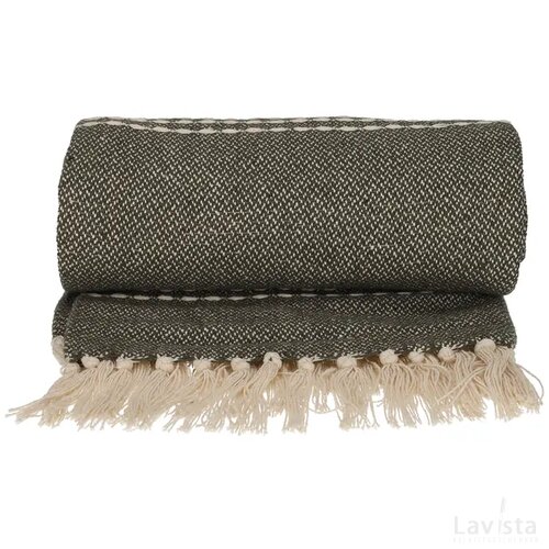 JENS Living Recycled Cotton Plaid Juul Groen