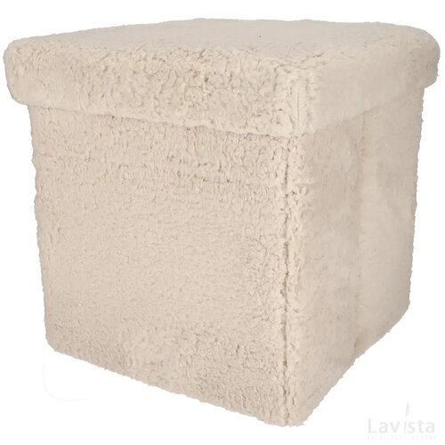 JENS Living Opvouwbare Poef Teddy Taupe