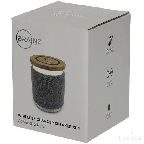 BRAINZ Wireless Charger Speaker Xem Grijs
