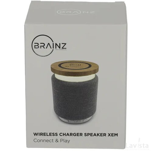 BRAINZ Wireless Charger Speaker Xem Grijs