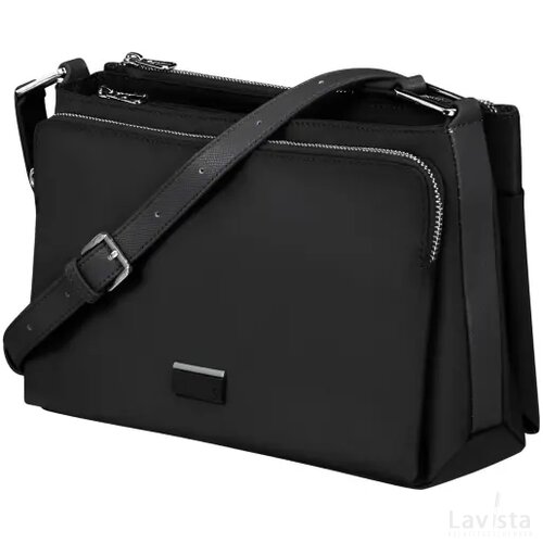 Samsonite Be-Her Horizontal Shoulder Bag M 3 Compartments Black