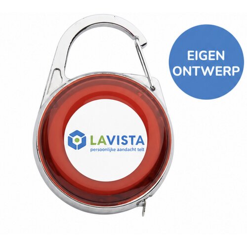 Rolmaat met karabijnhaak Rood