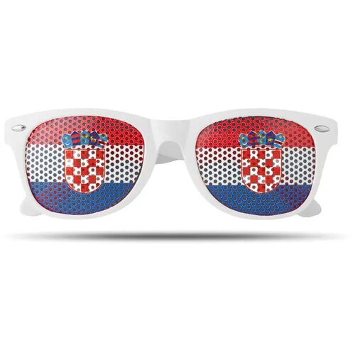 Zonnebril met vlag Flag fun wit/blauw