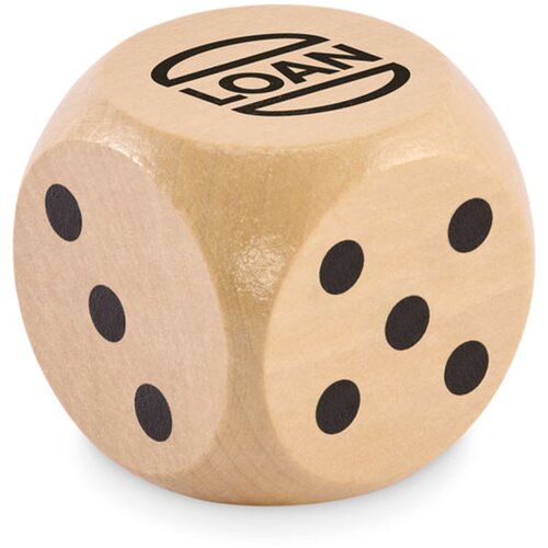 Schima houten dobbelsteen 5cm Dado Bruin