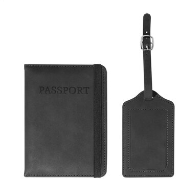 Twinpass Rpu Paspoort En Kofferlabel Set Zwart Twinpass Rpu Paspoort En Kofferlabel Set Zwart