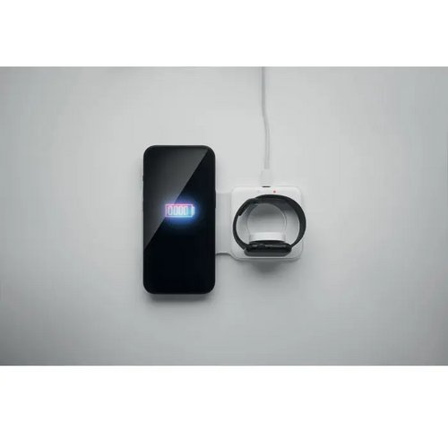 2-in-1 opvouwbare lader 15w Flip wit