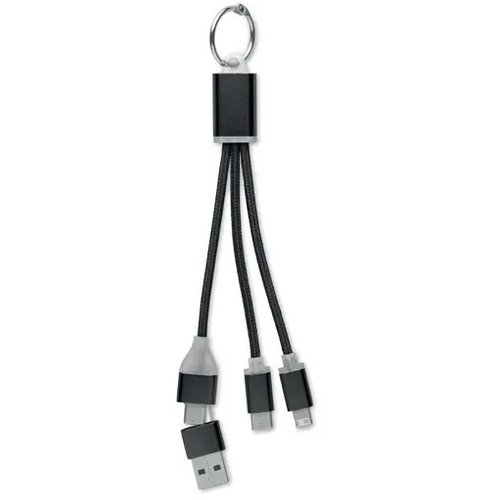 4 in 1 oplaadkabel type c Blue zwart