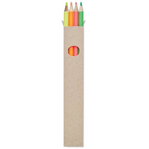 4 markeerpotloden in doosje Bowy multicolour
