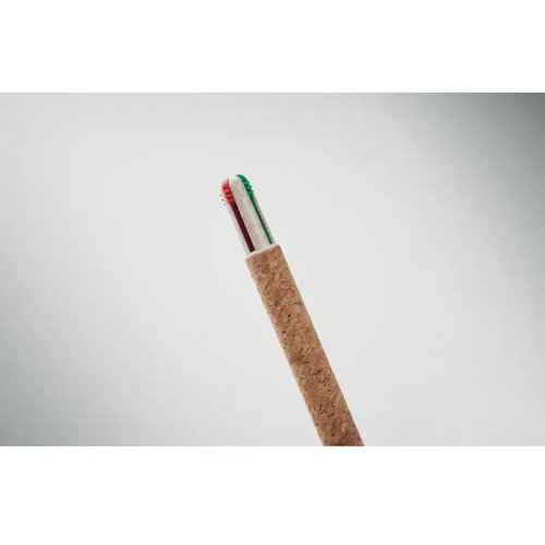 4-kleuren inkt balpen met kurk Arbocho beige