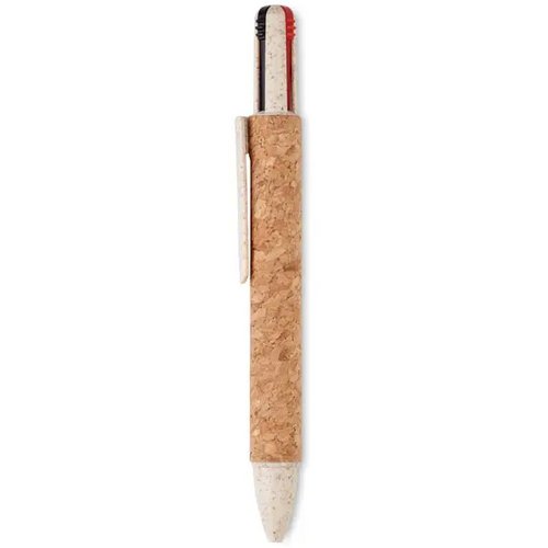 4-kleuren inkt balpen met kurk Arbocho beige