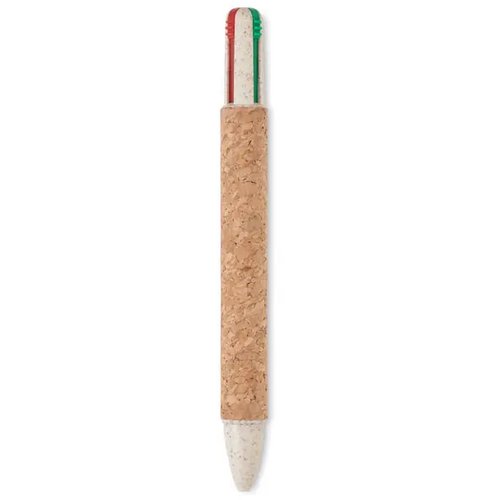 4-kleuren inkt balpen met kurk Arbocho beige