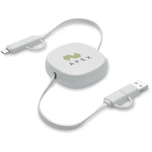 60w uittrekbare oplaadkabel Linea wit