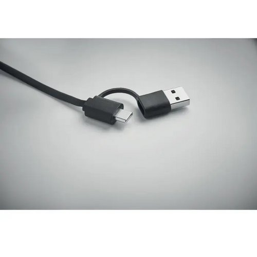 60w uittrekbare oplaadkabel Linea zwart