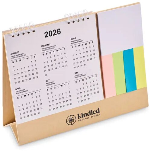 Bureaukalender met memoblok Calendoo beige