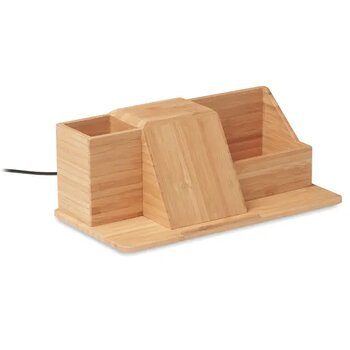 Desktop draadloze lader 15w Groovy hout