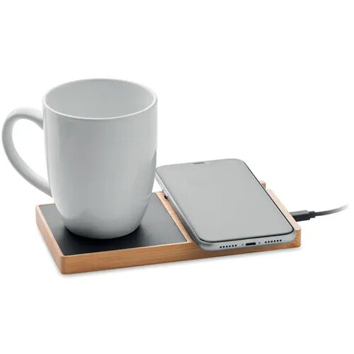 Draadloze oplader en mok warmer Sibit hout