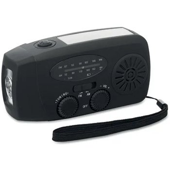 Draagbare radio met led lamp Onda zwart