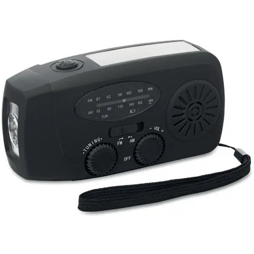 Draagbare radio met led lamp Onda zwart