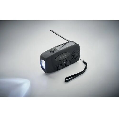 Draagbare radio met led lamp Onda zwart