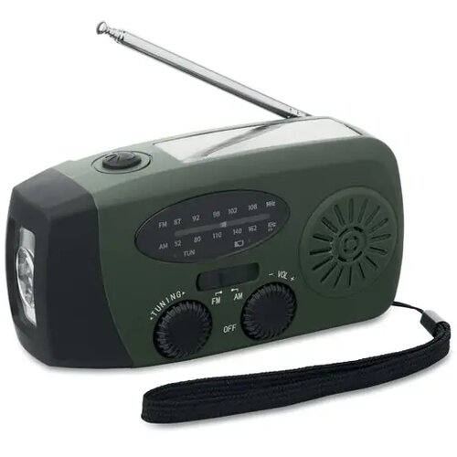 Draagbare radio met led lamp Onda donker marinegroen