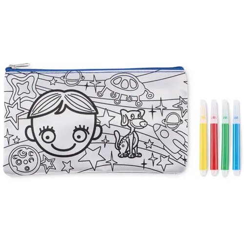 Etui met stiften Kiddo royal blauw