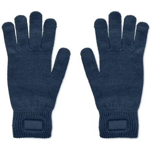 Gebreide handschoenen van rpet Handnit marineblauw