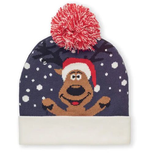 Gebreide kerstmuts Shimas hat blauw