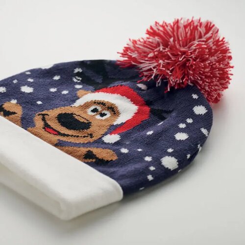 Gebreide kerstmuts Shimas hat blauw